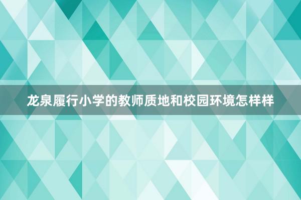 龙泉履行小学的教师质地和校园环境怎样样