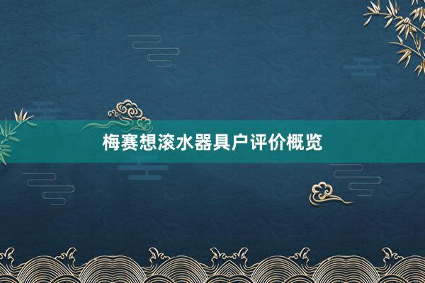 梅赛想滚水器具户评价概览