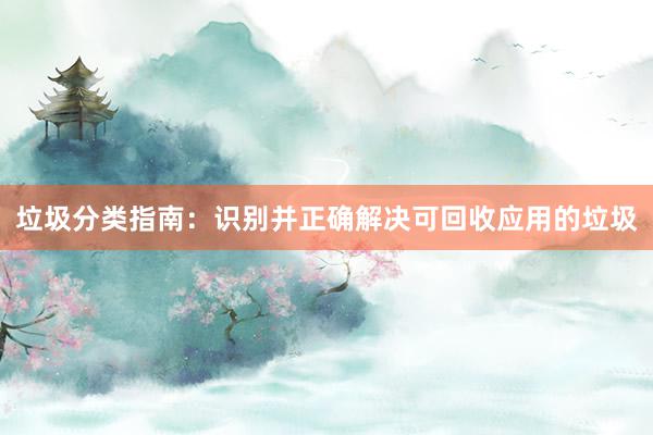垃圾分类指南：识别并正确解决可回收应用的垃圾